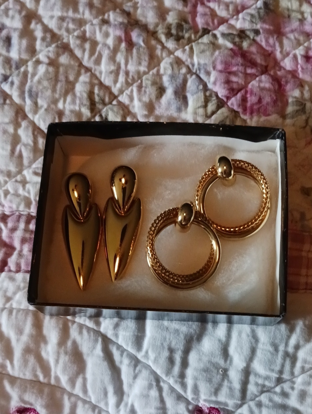 Park Lane Gold-Tone Hoop and Teardrop Earring Set